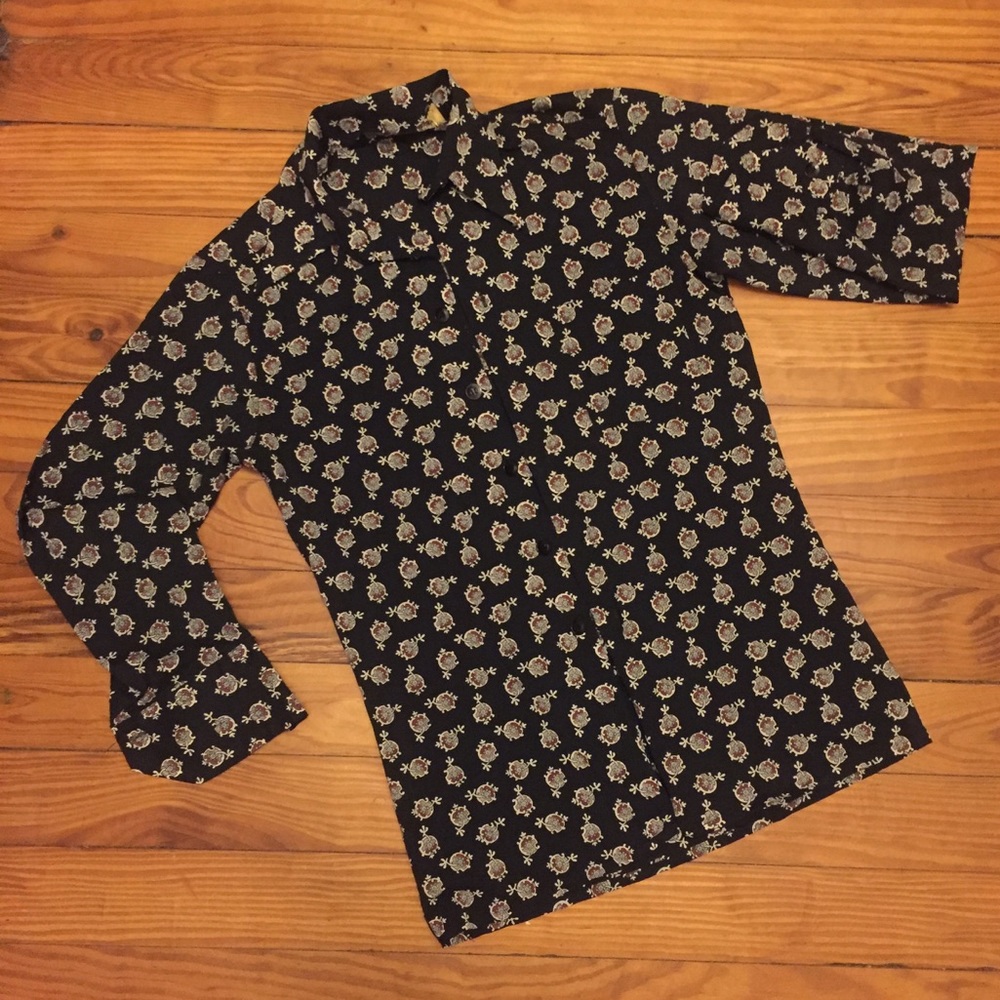 Chinese Flower all over print button down